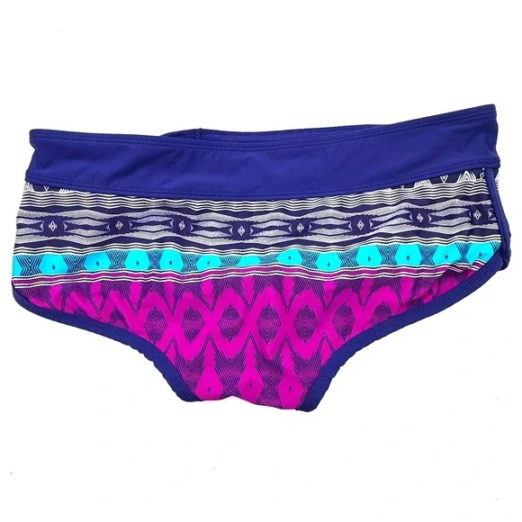 ATHLETA Women's Medium Blue Purple Belize Dolphin Swim Shorts Swim Bikini Bottom - Picture 4 of 9